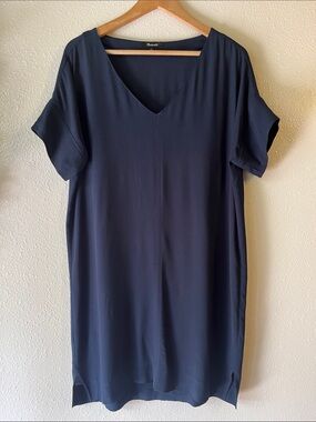 Madewell Navy Blue Light and Loose Shift Dress 100% Viscose S